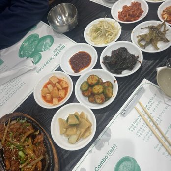 Tofu Village - 12 side dishes!! (Few got cut off) - Korean Near Me - Gardena, California