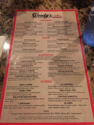 Menu photo 8 Woody's Grill and Tap Boston, MA