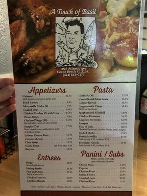 Menu photo 1 A Touch Of Basil Cocoa Beach, FL