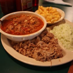 Combination plate #2: Pulled pork with Brunswick stew, cole slaw, and mac & cheese Combination plate #2: Pulled pork with Brunswick stew, cole slaw, and mac & cheese