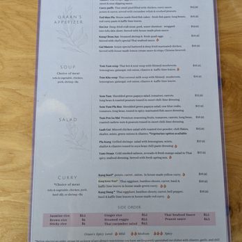 Oraan Thai Eatery - Menu 1 - Thai Near Me - San Francisco, California Oraan Thai Eatery - Menu 1 - Thai Near Me - San Francisco, California