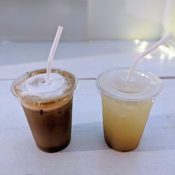 Mirror Tea & Sake House - two beverages on a table - Cafes Near Me - Brooklyn, New York Mirror Tea & Sake House - two beverages on a table - Cafes Near Me - Brooklyn, New York