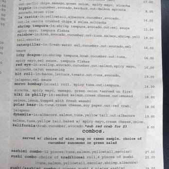 Kuma Sushi - Menu (2/3) - Sushi Bars Near Me - Los Osos, California