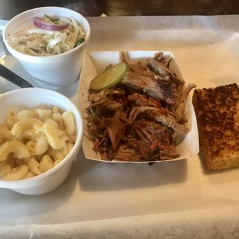 Moe's Original BBQ - Pulled pork platter with tangy marinated slaw, mac-n-cheese & cornbread. - Barbeque Near Me - Rome, Georgia