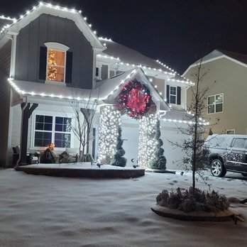 Baker SoftWash - Bright White Christmas lights. Gingerbread style and stone pillar wrapped - Pressure Washers Near Me - Statesville, North Carolina Baker SoftWash - Bright White Christmas lights. Gingerbread style and stone pillar wrapped - Pressure Washers Near Me - Statesville, North Carolina