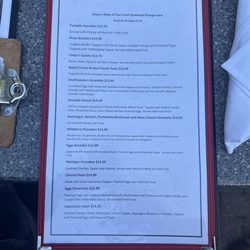 Specialty menu