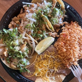 El Ranchito Taco Shop - Order #Combo 7 3 chicken tacos with rice and beans - Mexican Near Me - Lake Elsinore, California El Ranchito Taco Shop - Order #Combo 7 3 chicken tacos with rice and beans - Mexican Near Me - Lake Elsinore, California