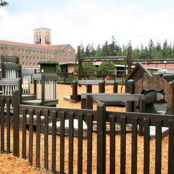 Saint Edward State Park - Playground - Looking into the Enclosed Toddler Area - Parks Near Me - Kenmore, Washington