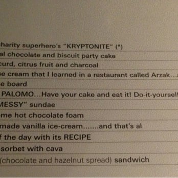 La Gabinoteca - dessert menu-i like the wording! - Spanish Near Me - Madrid, M