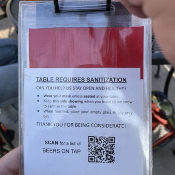 Equinox Brewing - Table stands indicating table status - Breweries Near Me - Fort Collins, Colorado