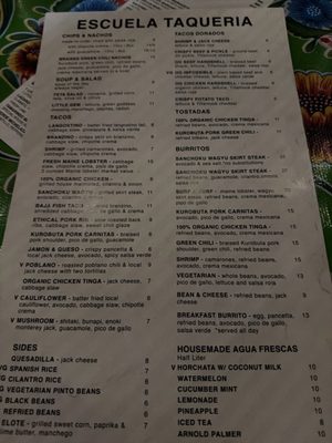 Menu photo 2 Escuela Taqueria Los Angeles, CA Menu photo 2 Escuela Taqueria Los Angeles, CA