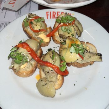 Firefly Tapas Kitchen + Bar - Artichoke Toast - Tapas/Small Plates Near Me - Las Vegas, Nevada Firefly Tapas Kitchen + Bar - Artichoke Toast - Tapas/Small Plates Near Me - Las Vegas, Nevada