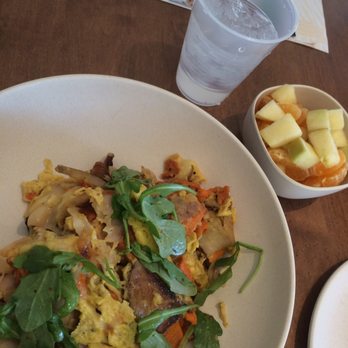 Flower Child - Protein scramble with a side of seasonal fruit - Salad Near Me - Del Mar, California Flower Child - Protein scramble with a side of seasonal fruit - Salad Near Me - Del Mar, California