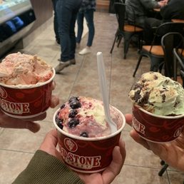 three different flavors of ice cream three different flavors of ice cream
