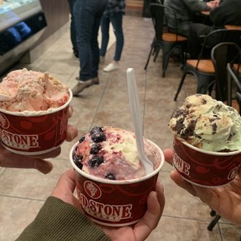 Cold Stone Creamery - three different flavors of ice cream - Ice Cream & Frozen Yogurt Near Me - Visalia, California Cold Stone Creamery - three different flavors of ice cream - Ice Cream & Frozen Yogurt Near Me - Visalia, California