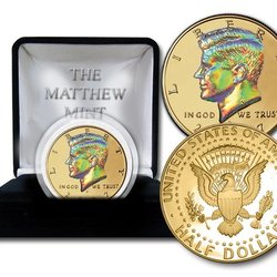 The Matthew Mint - This is a gold holographic JFK Half dollar.