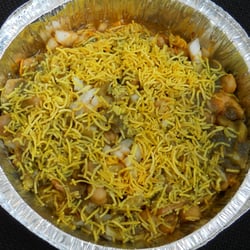 House of India - Chhole Samosa - looks better than it tasted - sauces far too thin and bland - spicy but little flavor