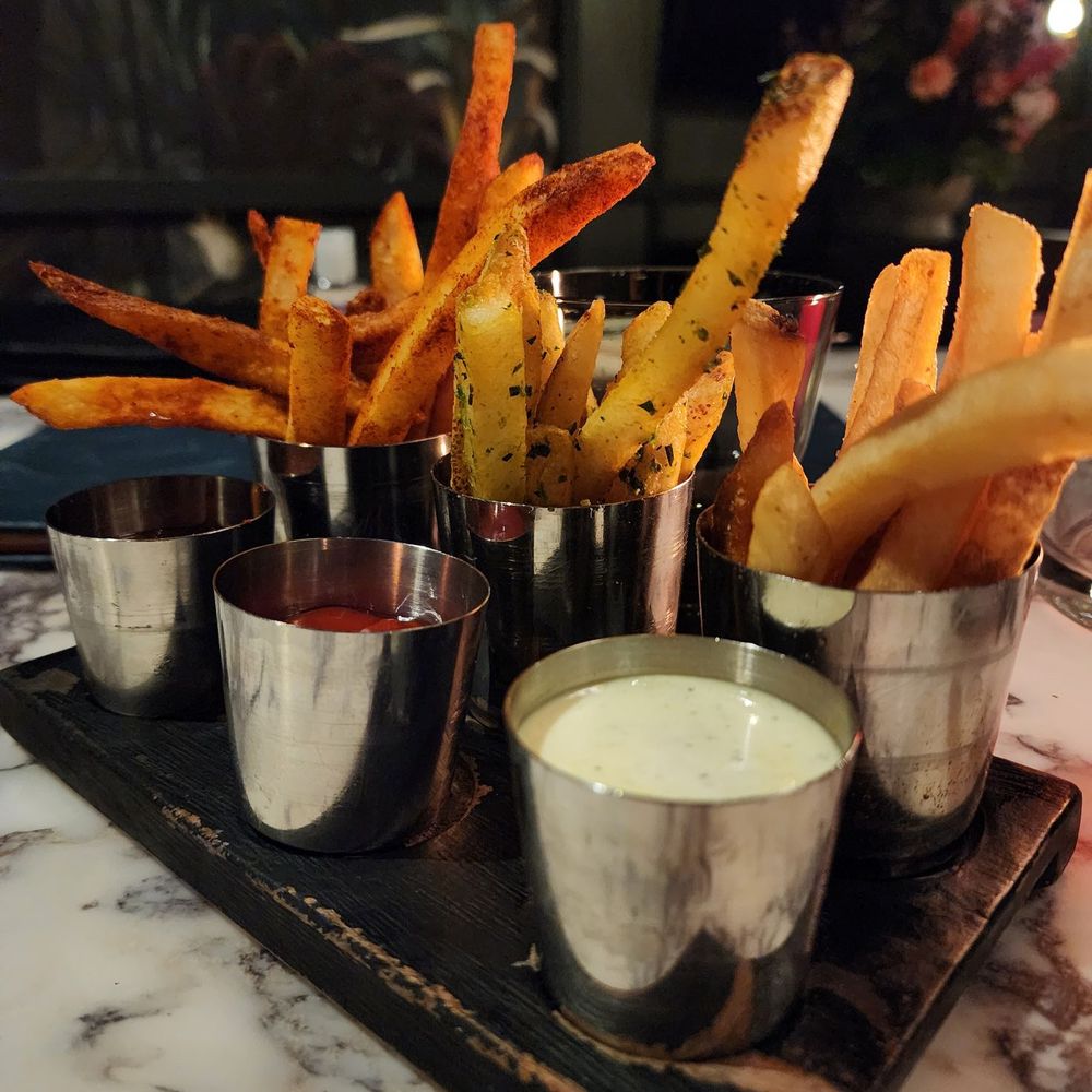 Bourbon Steak - French Fry Flight with assorted dips. - Steakhouses Near Me - San Francisco, California Bourbon Steak - French Fry Flight with assorted dips. - Steakhouses Near Me - San Francisco, California