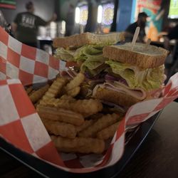 Corner Pocket - Club sandwich and fries