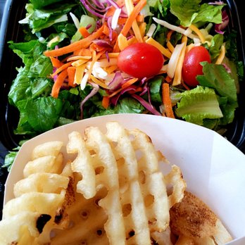 Chick-fil-A - Chick-fil-A salad and Waffle cut fries - Fast Food Near Me - Commack, New York Chick-fil-A - Chick-fil-A salad and Waffle cut fries - Fast Food Near Me - Commack, New York