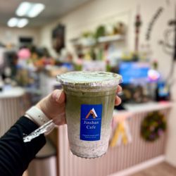 Jinshan Cafe - Black sesame matcha latte