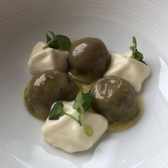 Caprice - Almond espuma and beef cheek ravioli - Bars Near Me - Hong Kong, HK