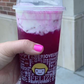 Happy Lemon Premier - S2 Dragonfruit Tea with House Cream & Lychee Juice  (SOO GOOD 0% sugar) - Bubble Tea Near Me - San Jose, California
