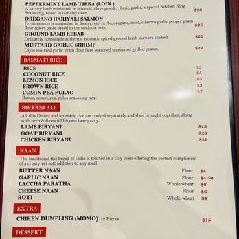 Avatar Indian Bistro - Menu 7/24/25 - Indian Near Me - Granite Bay, California