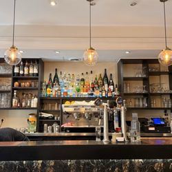 The interior bar area of the restaurant.