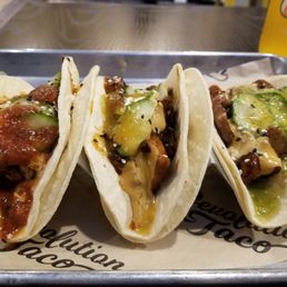 Korean beef tacos so good! Korean beef tacos so good!