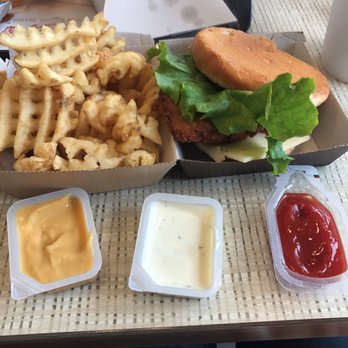 Chick-fil-A - I love my spicy deluxe with all of my sauces. - Chicken Shop Near Me - Lutz, Florida
