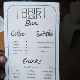 Drinks (no liquor as of June 2025) but BYOB is allowed