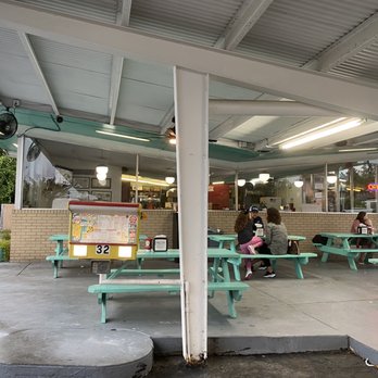 Sno-Cap Drive In - people sitting at picnic tables - Burgers Near Me - North Augusta, South Carolina Sno-Cap Drive In - people sitting at picnic tables - Burgers Near Me - North Augusta, South Carolina