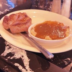 Swains Roadhouse At CB And M - 10 ounce sirloin and mashed potato's with brown gravy.