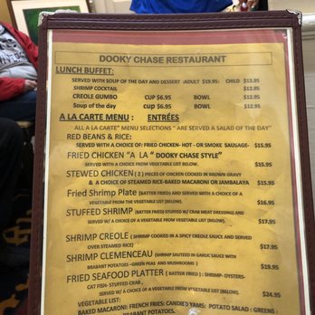 Dooky Chase's Restaurant - Menu. - Cajun/Creole Near Me - New Orleans, Louisiana