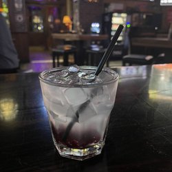 Scruffy Duffies - Vodka cranberry w/ bits of cherries at the bottom.