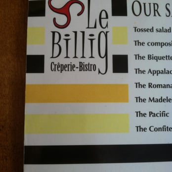 Le Billig - Menu title - Creperies Near Me - Quebec City, Quebec Le Billig - Menu title - Creperies Near Me - Quebec City, Quebec