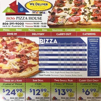 806 Pizza House - Pizza Near Me - Plainview, Texas