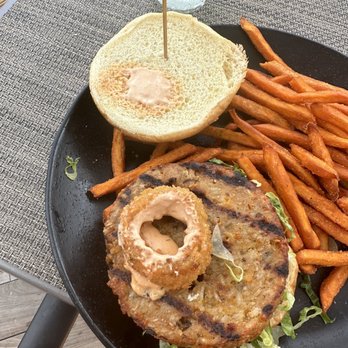 Lagoon Grill - a burger and sweet potato fries - American Near Me - Waikoloa, Hawaii Lagoon Grill - a burger and sweet potato fries - American Near Me - Waikoloa, Hawaii