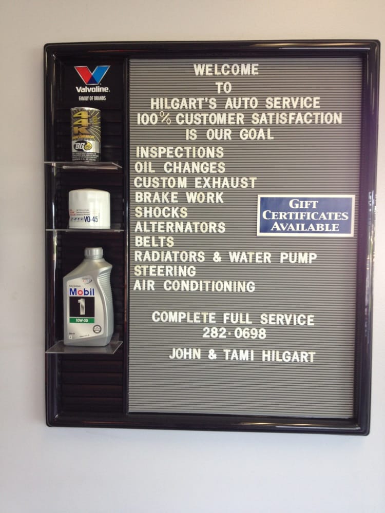 HILGARTS AUTO SERVICE Updated September 2024 9775 N 2nd St, Roscoe
