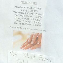 Nails Spa - ATTENTION: New Hours starting October 2019! Closed on Tuesdays!!