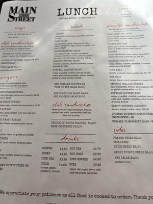 Menu photo 2 Main Street Cafe and Bakery Altamont, NY