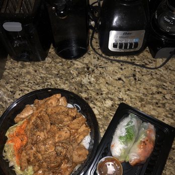 Wrap & Roll - My order: Shrimp spring rolls and Spicy Teriyaki Chicken bowl! - Asian Fusion Near Me - Pearland, Texas Wrap & Roll - My order: Shrimp spring rolls and Spicy Teriyaki Chicken bowl! - Asian Fusion Near Me - Pearland, Texas