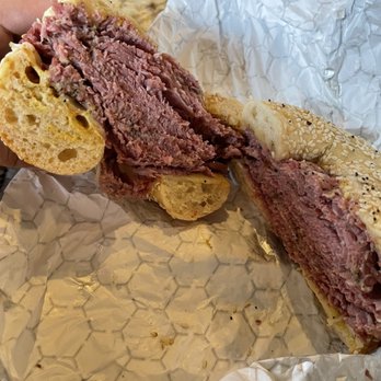 Bagel Boyz - Pastrami on a sesame bagel - Bagels Near Me - Jupiter, Florida