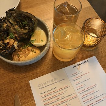 Canon - Grilled Half Moon Bay Artichoke, Sassenach, and Tea Time - Cocktail Bars Near Me - Sacramento, California