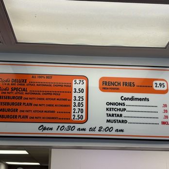 Dick's - Menu 8/26 - Fast Food Near Me - Seattle, Washington