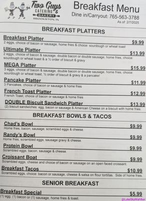 Menu photo 2 Two Guys Catering and Bakery Brookston, IN Menu photo 2 Two Guys Catering and Bakery Brookston, IN