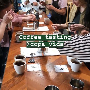 Copa Vida - The 10am cupping/tasting events where you learn about coffee and taste what Copa Vida roasts and sells in store - New American Near Me - Pasadena, California Copa Vida - The 10am cupping/tasting events where you learn about coffee and taste what Copa Vida roasts and sells in store - New American Near Me - Pasadena, California