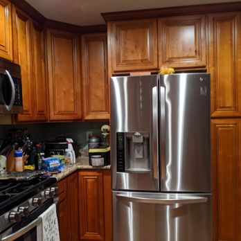 Ed J Roualdes Kitchen Contractor - Before, busiest cabinet doors ever and microwave hood that couldn't clear smoke under any circumstances. - General Contractors Near Me - Petaluma, California