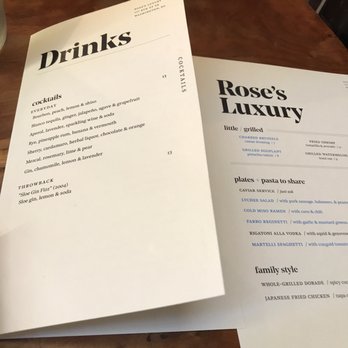 Rose's Luxury - Drink and food menus - New American Near Me - Washington, DC, District of Columbia Rose's Luxury - Drink and food menus - New American Near Me - Washington, DC, District of Columbia